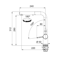 Franke Active Plus Metalic Doccia Matt Black Armatür