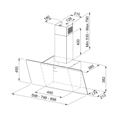 Franke Glass Vertical FPJ 615 V Duvar Tipi 60 CM Davlumbaz