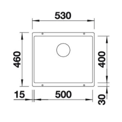 BLANCO SUBLINE 500-U Alu Metallic Eviye