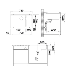 BLANCO SUBLINE 700-U LEVEL SILGRANİT ALUMETALİK EVİYE