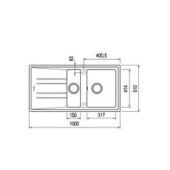 Teka STONE 60 B-TG Metalik Siyah Tegranite Eviye