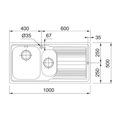 Franke Logica Line LLX 651-100 Sağ Damlalıklı Inox Eviye