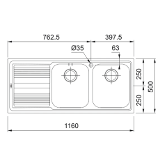 Franke Logica Line LLX 621-116 Sağ Damlalıklı Inox Eviye