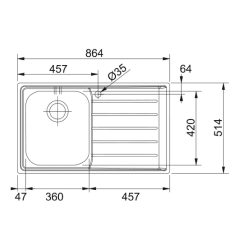 Franke Neptune NEX 211-86 Sol Damlalıklı Inox Eviye