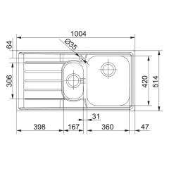 Franke Neptune NEX 251-100 Sol Damlalıklı Inox Eviye