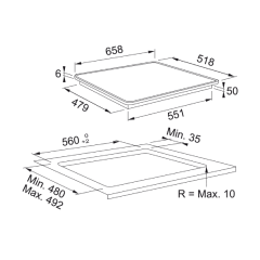 Franke Maris FMA 654 I F BK XS - İndüksiyonlu Ocak - 4 Gözlü 65 cm - Siyah Cam / İnox - Dokunmatik Panel