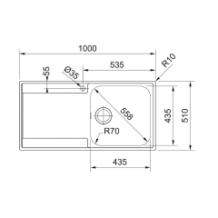 Franke Maris MRX 211-100 Tek Gözlü Çelik Eviye
