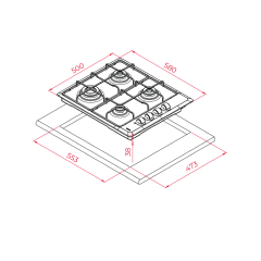 Teka Chef 1 Ankastre Set ( HE 715 SS - HLX 640 KBA0E - DF 60 )