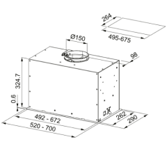 Franke FBFE WH MATT A70 Matt White Ankastre Aspratör
